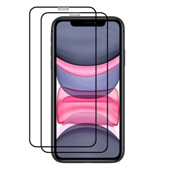 AMORUS 2st Klart hellim Sekundärt härdande Anti-explosion Silke Printing Full Size Skärmskydd i härdat glas för iPhone 11  - Svart