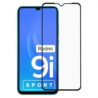 CALANS Full Screen Full Glue HD Clarity Silk Printing Touch Exakt skärmskydd i härdat glas för Xiaomi Redmi 9i Sport