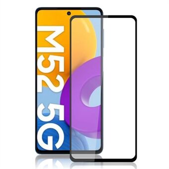 MOCOLO Silk Print Hellim Full täckning Scratch Explosionssäker Ultra Clear Skärmfilm av härdat glas för Samsung Galaxy M52 5G - Svart