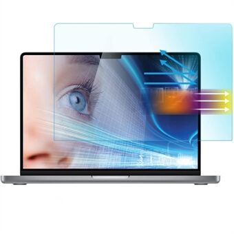 Full täckning 0,3 mm Arc Edge HD Clear Anti-Blue Light Eye Protection Skärmskydd i härdat glas för MacBook Pro 16,2 tum A2485 (2021)