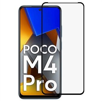 9D härdat glasfilm för Xiaomi Poco M4 Pro 5G, full täckande känsligt pekskärmslim Silk Printing Screen Protector