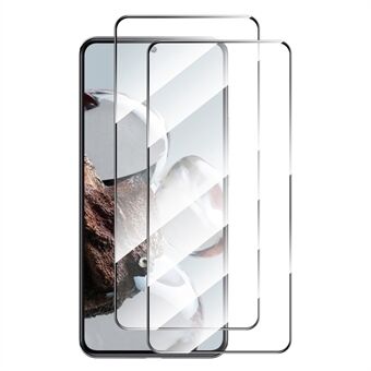 ENKAY HAT Prince 2st / Set För Xiaomi 12T 5G / 12T Pro 5G 0.26mm 9H High Aluminium-silikon Glasfilm Anti-explosion 2.5D Arc Edge Full Glue Full Screen Protector