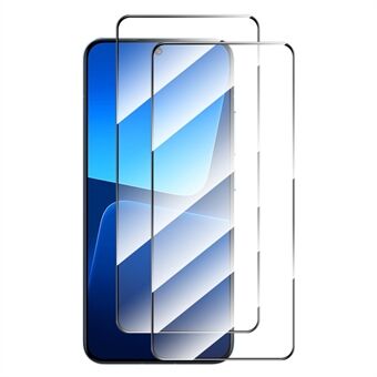 ENKAY HAT Prince 2st / Set För Xiaomi 13 5G Sensitive Touch Explosionssäkert skärmskydd 0.26mm 9H 2.5D Arc Edge Full Lime High Aluminium-silikon Glasfilm