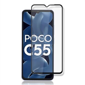 MOCOLO För Xiaomi Poco C55 4G Silk Printing Screen Protector Sekundärt härdande härdat glas klar film - svart