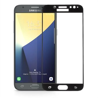 För Samsung Galaxy J7 (2017) EU -version Skärmtryck Helskärm Härdat glas Skärmskydd Film - Svart