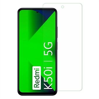 Skärmskydd i härdat glas för Xiaomi Redmi K50i 5G, 0,3 mm Arc Edge Ultra Clear splittringssäker skärmfilm