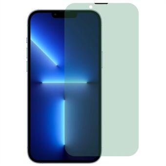 För iPhone 13 / 13 Pro  Grönt ljus helskärmsskydd Dammtätt hellim Hög aluminium-kiselglasfilm med installationsverktyg