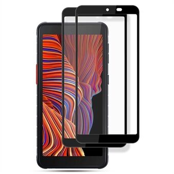 AMORUS 2st/set för Samsung Galaxy Xcover 5 Full Glue HD Anti-oljehärdat glas Sekundärhärdande silketryck helskärmsskydd - svart