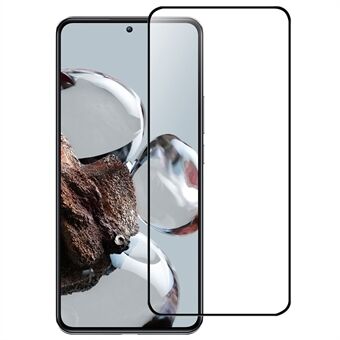 För Xiaomi 12T 5G AGC Skärmskydd av härdat glas Heltäckande Hellim Svart Edge Explosionssäker Antireflexfilm