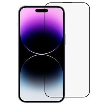 För iPhone 14 Pro Max Ultra Clear High Aluminium-silikon Glasskärmskydd Heltäckande Heltäckande lim Anti- Scratch film med enkel installationssats