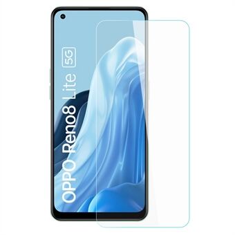 AMORUS för Oppo Reno8 Lite 5G högt aluminium-silikon glasskärmskydd 2.5D Arc Edge Phone Framskärm Anti- Scratch film