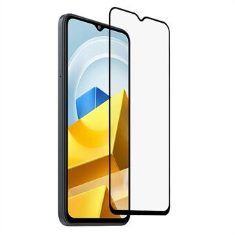 RURIHAI för Xiaomi Poco M5 4G Sekundärt härdande skärmskydd 2,5D 0,26 mm högt aluminium-kiselglas hellim hel täckfilm