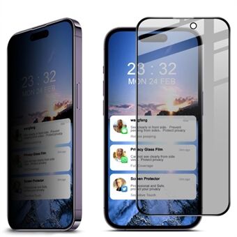 IMAK för iPhone 14 Pro Max Anti- Scratch reptålig härdat glasfilm Full-lim helskärmsskydd