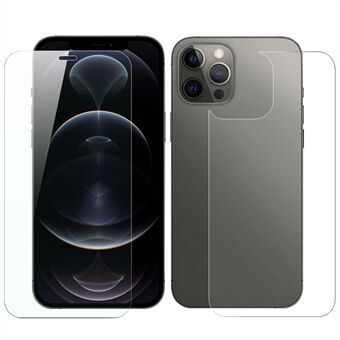 NORTHJO Fram+Bak härdat glasfilm för iPhone 12 Pro Max 6,7 tum, A+ Glas 9H Hårdhet Skärmskydd HD Klar 0,3 mm 2,5D Anti- Scratch skärmfilm