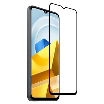 För Xiaomi Poco M5 4G Komplett täckande Anti-explosion härdat glas Skyddsfilm Fulllim Silk Printing Screen Protector