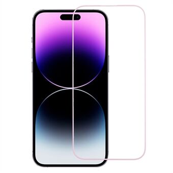 För iPhone 14 Pro Max Full täckning Klart härdat glas Skärmskydd Sidentryck Hellim Elektropläterad Färgad Ram Shield Film