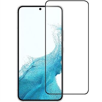 För Samsung Galaxy S23 Helskärmsskydd i härdat glas Black Edge Full Glue 9H hårdhet Splittersäker skärmfilm (0,1 mm tjocklek, stöd för upplåsning av fingeravtryck)