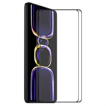 ENKAY HAT Prince För Xiaomi Redmi K60E 5G 2st / förpackning Ultra Clear Högt aluminium-kiselglas Hellimfilm 6D Silke Printing Splittersäkert helskärmsskydd