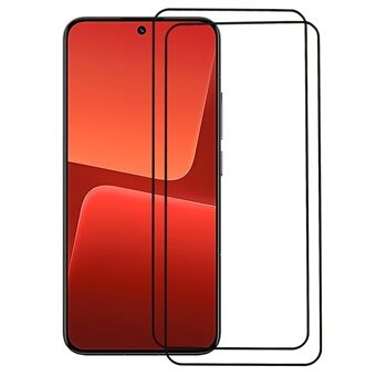 2st/set för Xiaomi 13 5G Silk Printing Screen Protector Black Edge Full Lime Anti-fingerprint Heltäckningsfilm av härdat glas