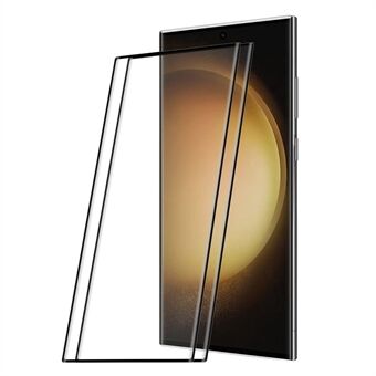 ENKAY HAT Prince 2st / Set för Samsung Galaxy S23 Ultra Splittersäker Anti-fingeravtryck härdat glasfilm 0,26 mm 3D Böjd Varmböjning Heltäckande Hellim Skärmskydd