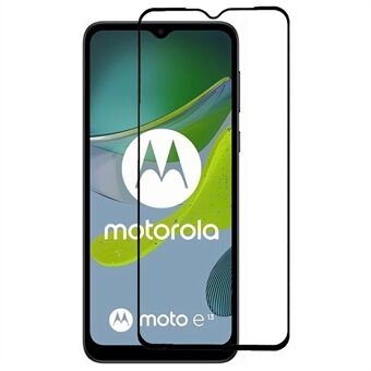 För Motorola Moto E13 4G Skärmskydd Härdat glas Silke Utskrift Heltäckande Hellim Klar Film Splittrsäker