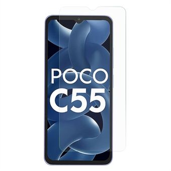 Skärmskydd för Xiaomi Poco C55 4G Bubbelfri 0,3 mm Arc Edge Clear Anti-fingeravtryck Skärmfilm av härdat glas