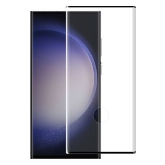 NORTHJO A+ för Samsung Galaxy S23 Ultra-härdat glasfilm sidolim helskärmsskydd (stöd för upplåsning av fingeravtryck) - svart