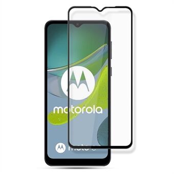 AMORUS för Motorola Moto E13 4G Sekundär härdande härdat glas helskärmsskydd Silketryck hel limfilm - svart