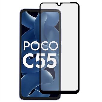 RURIHAI 0,26 mm 9H 2,5D skärmskydd för Xiaomi Poco C55 4G Sekundär härdande hög aluminium-kisel glasfilm
