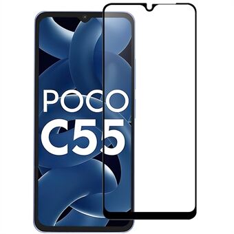 För Xiaomi Poco C55 4G Full Glue Screen Protector HD Clear Black Edge Splittersäker telefon AGC glasfilm