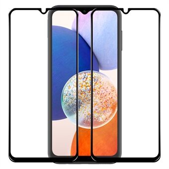 NORTHJO 2st A+ Silk Printing Screen Protector för Samsung Galaxy A14 5G / 4G , 0.3mm 2.5D High Aluminium-silikon Glas Helskärmsfilm - Svart