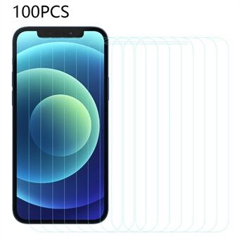 100 st för iPhone 12 6,1 tum / 12 Pro 6,1 tum HD Anti- Scratch Film Arc Edge Tempered Glass Telefon Skärmskydd