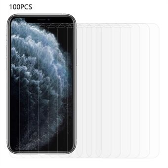 100 st för iPhone 11 Pro 5,8 tum Anti-explosion skärmfilm Ultra Clear Arc Edge Skärmskydd i härdat glas