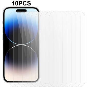 10 st/set 0,3 mm 2,5D Arc Edge Skärmskydd i härdat glas för iPhone 14 Pro Kristallklar mobiltelefonskärmfilm