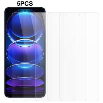 5 st / förpackning skärmskydd för Xiaomi Redmi Note 12 5G (Kina) / (Indien) / (Global) / Poco X5 5G , Ultra Clear 0,3 mm 2,5D skärmfilm av härdat glas