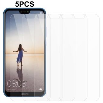 5 st/pack 0,3 mm Ultra Clear Screen Protector för Huawei P20 Lite (2018), 2,5D telefonskärmsfilm i härdat glas