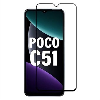 RURIHAI 0,26 mm skärmskydd för Xiaomi Poco C51 4G , högt aluminium-kiselglas Sekundärhärdande helskärmstelefonfilm