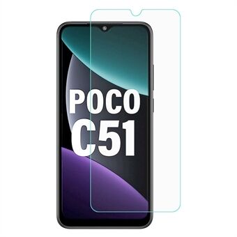 Telefonskärmskydd för Xiaomi Poco C51 4G, 2.5D Arc Edge Anti-explosion hög aluminium-kisel glasfilm