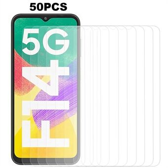 50 st för Samsung Galaxy F14 5G telefonskärmskydd härdat glasfilm HD genomskinligt skärmskydd mot Scratch