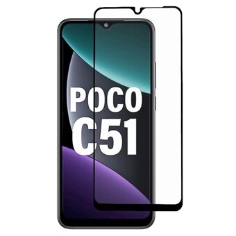 För Xiaomi Poco C51 4G Silke Printing Full Glue Full Screen Protector HD Klart härdat glas telefonfilm