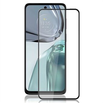 AMORUS härdat glasfilm för Motorola Moto G62 5G Silk Printing Full Glue Phone Screen Protector - Svart