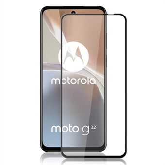 AMORUS För Motorola Moto G32 4G Full Glue Screen Protector Anti- Scratch Silke Printing Härdat glasfilm - Svart
