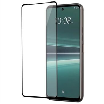 För HTC U23 Pro 5G-telefon Helskärmsskydd Silketryck Härdat glas Fulllim HD Klarfilm