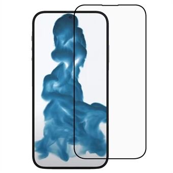 Telefon helskärmsskydd för iPhone 15, helt tjockt lim härdat glas silke utskriftsfilm