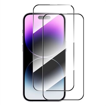 ENKAY HAT Prince 2st HD-film för iPhone 15 Pro Max , 2,5D 0,26 mm högt aluminium-kisel Glas Silk Printing Screen Protector