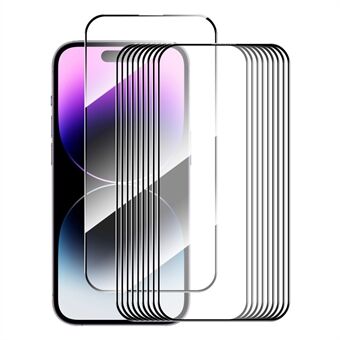 ENKAY HAT Prince 10st 9H Film för iPhone 15 Pro , 0,26 mm 2,5D Silk Printing High Aluminium-silikon Glas Skärmskydd