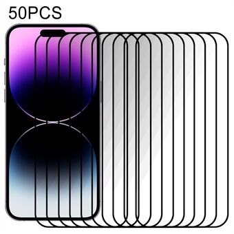 50 st/pack för iPhone 15 Pro Skärmskydd i härdat glas Anti- Scratch Mobiltelefon Ultra Clear Screen Film