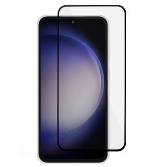 För Samsung Galaxy S23 FE heltäckande skärmskydd svart Edge silkeutskrift Dispensering lim härdat glasfilm