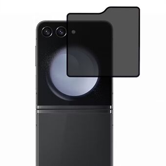 För Samsung Galaxy Z Flip5 5G Heltäckande sidolim härdat glasfilm Silketryck Anti- Spy skärmskydd på baksidan