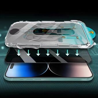 JRNLT för iPhone 15 telefon skärmskydd 28 graders Spy Explosionssäker härdat glasfilm